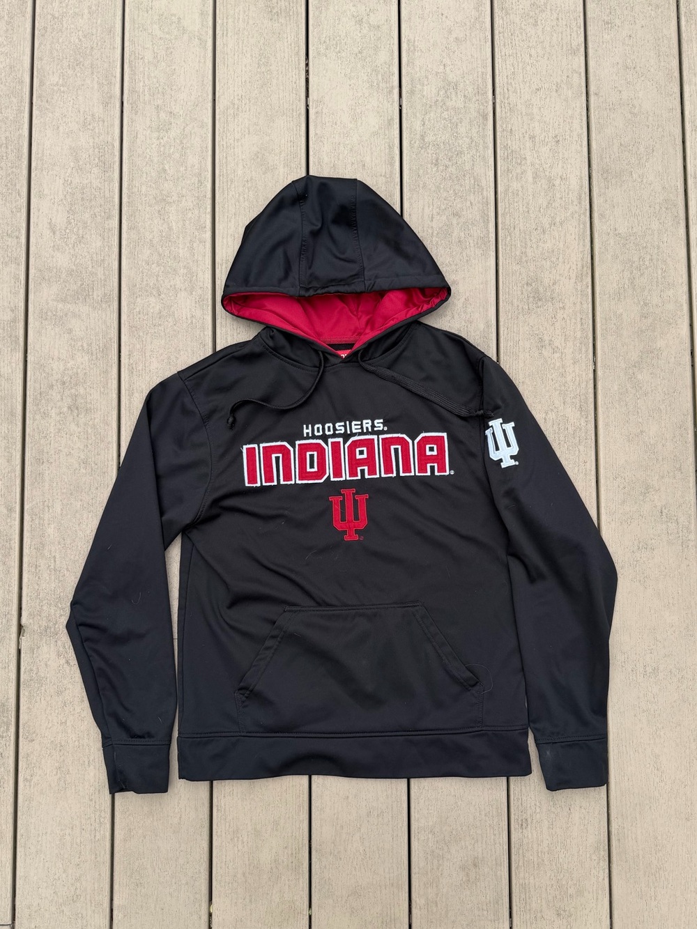 IU Indiana University Hoosiers Hoodie Sweatshirt Pullover Medium Embroidered